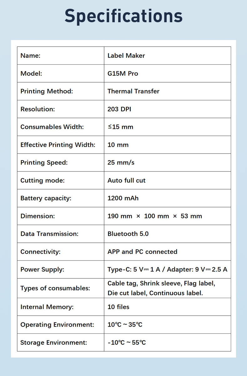 Supvan Label Printer G15M PRO